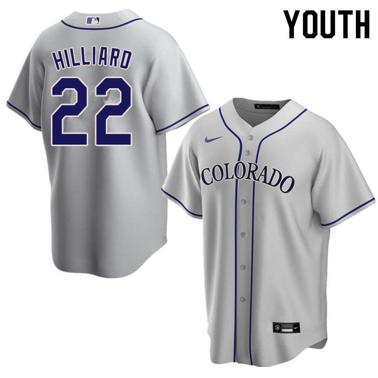 Nike Youth #22 Sam Hilliard Colorado Rockies Baseball Jerseys Sale-Gray